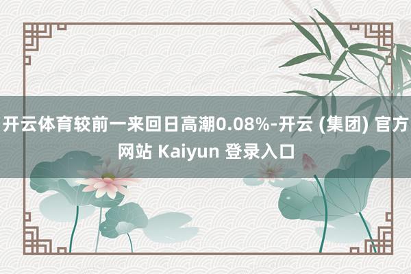 开云体育较前一来回日高潮0.08%-开云 (集团) 官方网站 Kaiyun 登录入口