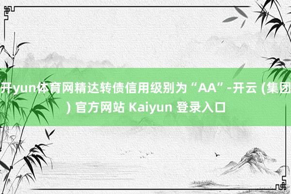 开yun体育网精达转债信用级别为“AA”-开云 (集团) 官方网站 Kaiyun 登录入口