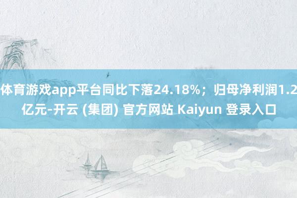 体育游戏app平台同比下落24.18%；归母净利润1.2亿元-开云 (集团) 官方网站 Kaiyun 登录入口