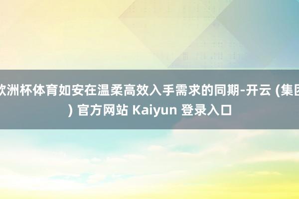 欧洲杯体育如安在温柔高效入手需求的同期-开云 (集团) 官方网站 Kaiyun 登录入口