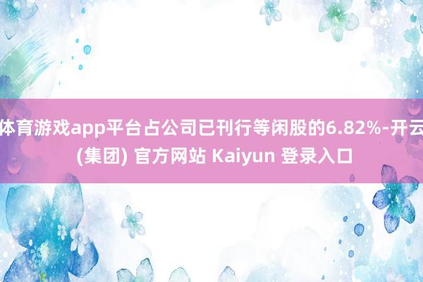 体育游戏app平台占公司已刊行等闲股的6.82%-开云 (集团) 官方网站 Kaiyun 登录入口