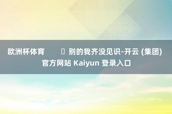 欧洲杯体育        ‬别的我齐没见识-开云 (集团) 官方网站 Kaiyun 登录入口