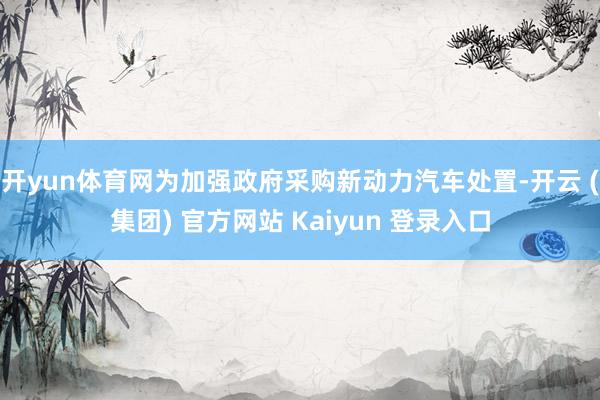 开yun体育网为加强政府采购新动力汽车处置-开云 (集团) 官方网站 Kaiyun 登录入口