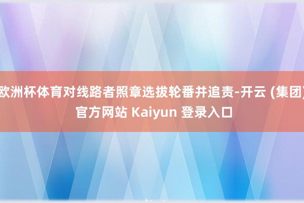 欧洲杯体育对线路者照章选拔轮番并追责-开云 (集团) 官方网站 Kaiyun 登录入口