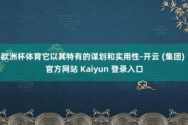 欧洲杯体育它以其特有的谋划和实用性-开云 (集团) 官方网站 Kaiyun 登录入口