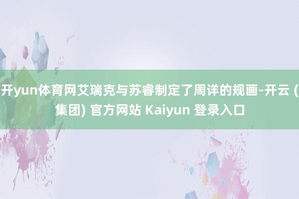 开yun体育网艾瑞克与苏睿制定了周详的规画-开云 (集团) 官方网站 Kaiyun 登录入口