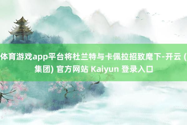 体育游戏app平台将杜兰特与卡佩拉招致麾下-开云 (集团) 官方网站 Kaiyun 登录入口
