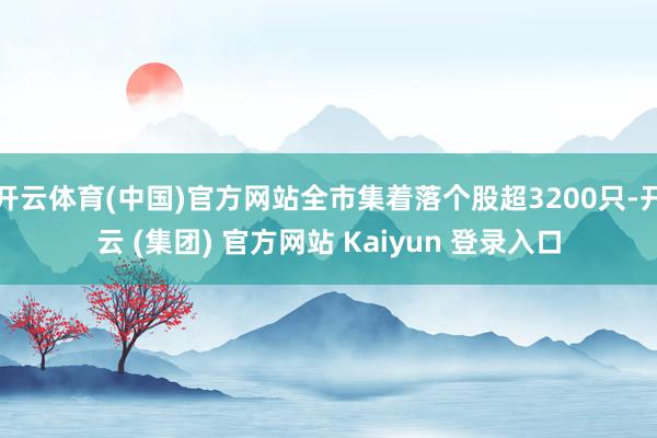 开云体育(中国)官方网站全市集着落个股超3200只-开云 (集团) 官方网站 Kaiyun 登录入口