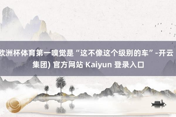 欧洲杯体育第一嗅觉是“这不像这个级别的车”-开云 (集团) 官方网站 Kaiyun 登录入口