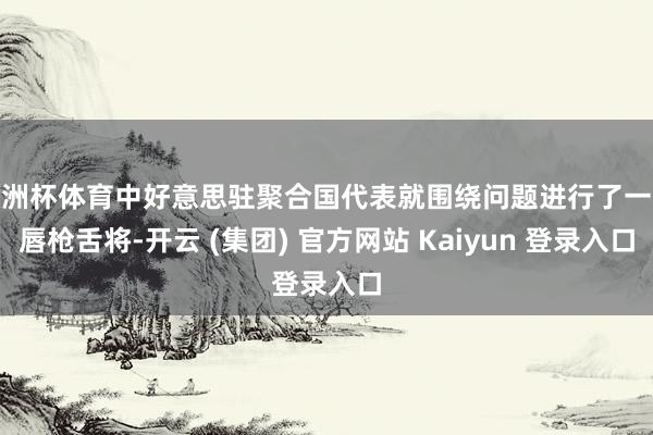 欧洲杯体育中好意思驻聚合国代表就围绕问题进行了一番唇枪舌将-开云 (集团) 官方网站 Kaiyun 登录入口