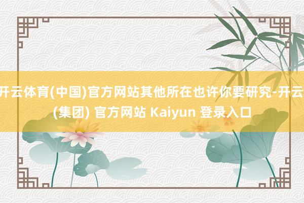 开云体育(中国)官方网站其他所在也许你要研究-开云 (集团) 官方网站 Kaiyun 登录入口
