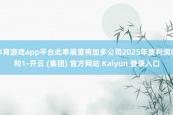 体育游戏app平台此举展望将加多公司2025年度利润总和1-开云 (集团) 官方网站 Kaiyun 登录入口