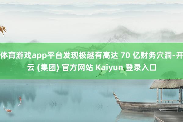 体育游戏app平台发现极越有高达 70 亿财务穴洞-开云 (集团) 官方网站 Kaiyun 登录入口