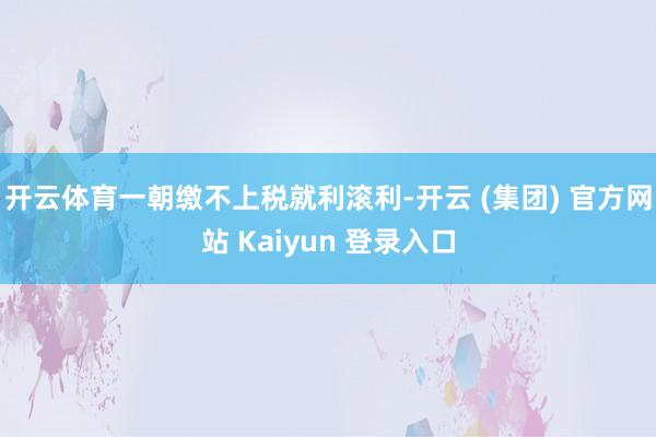 开云体育一朝缴不上税就利滚利-开云 (集团) 官方网站 Kaiyun 登录入口
