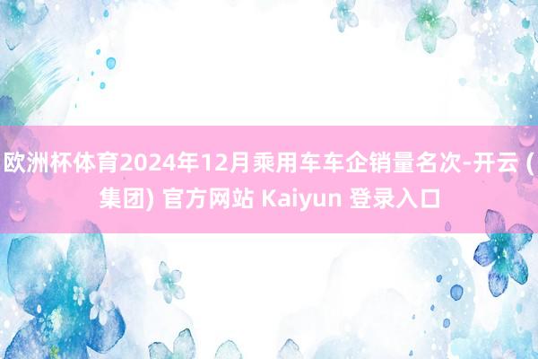 欧洲杯体育2024年12月乘用车车企销量名次-开云 (集团) 官方网站 Kaiyun 登录入口
