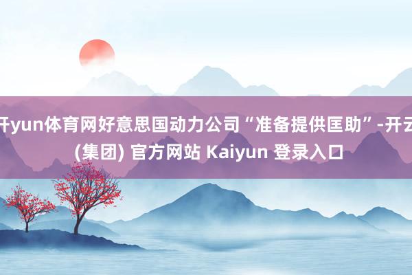 开yun体育网好意思国动力公司“准备提供匡助”-开云 (集团) 官方网站 Kaiyun 登录入口