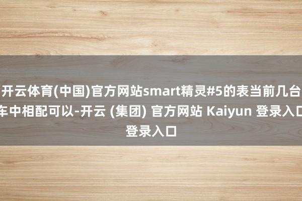 开云体育(中国)官方网站smart精灵#5的表当前几台车中相配可以-开云 (集团) 官方网站 Kaiyun 登录入口