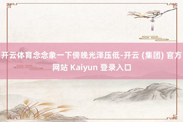 开云体育念念象一下傍晚光泽压低-开云 (集团) 官方网站 Kaiyun 登录入口
