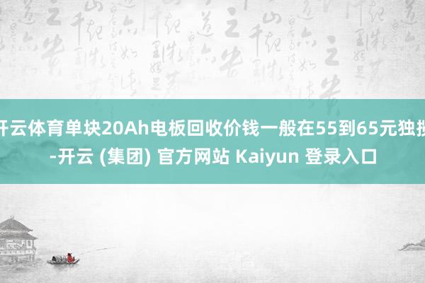 开云体育单块20Ah电板回收价钱一般在55到65元独揽-开云 (集团) 官方网站 Kaiyun 登录入口