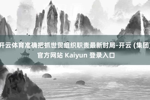 开云体育准确把抓世贸组织职责最新时局-开云 (集团) 官方网站 Kaiyun 登录入口