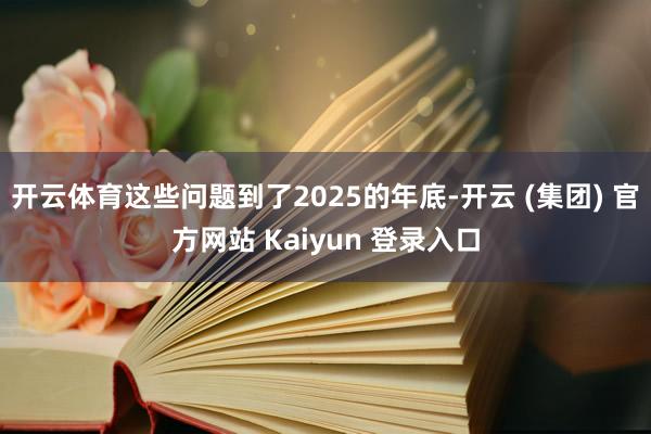 开云体育这些问题到了2025的年底-开云 (集团) 官方网站 Kaiyun 登录入口