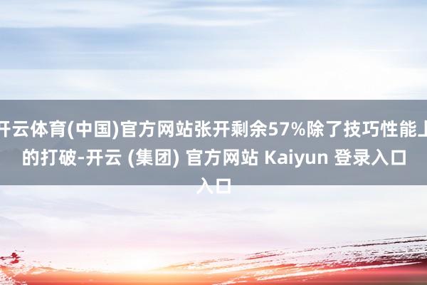 开云体育(中国)官方网站张开剩余57%除了技巧性能上的打破-开云 (集团) 官方网站 Kaiyun 登录入口