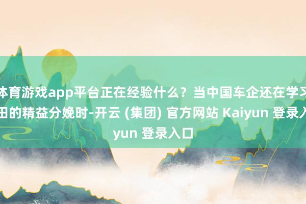 体育游戏app平台正在经验什么？当中国车企还在学习丰田的精益分娩时-开云 (集团) 官方网站 Kaiyun 登录入口
